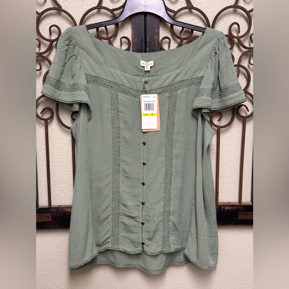 Mason & Belle short sleeve button down top